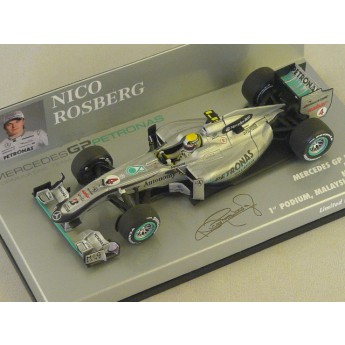 Mercedes gp F1 team mgp W01 Rosberg N4 2010 1er podium Malaisie 1/43