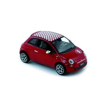 Fiat 500 2007 rouge toit  damier