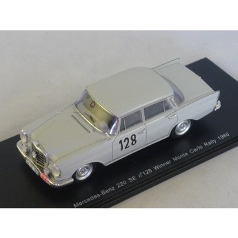 MERCEDES W112 220 SE N128 Vainqueur Monte Carlo 1960 Schock Moll  Spark 1/43 