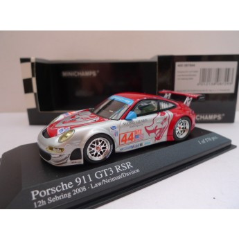 Porsche 911 gt3 rsr 12h sebring 2008 N44 Law - Neiman - Davison minichamps