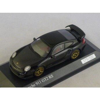 Porsche 911 type 997 II GT2 RS 2010 noir jantes or dition limite 500ex  1/43