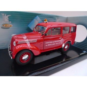 Renault juvaquatre pompiers Bellac 1952 rouge solido 1/18