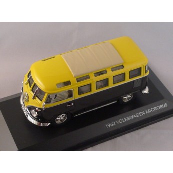 Volkswagen vw microbus 1962 noir toit jaune yatming  1/43